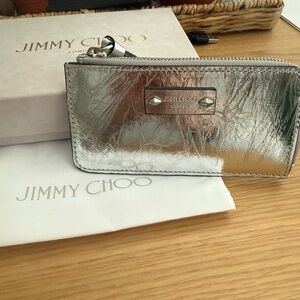 Metallic silver Jimmy Choo wallet